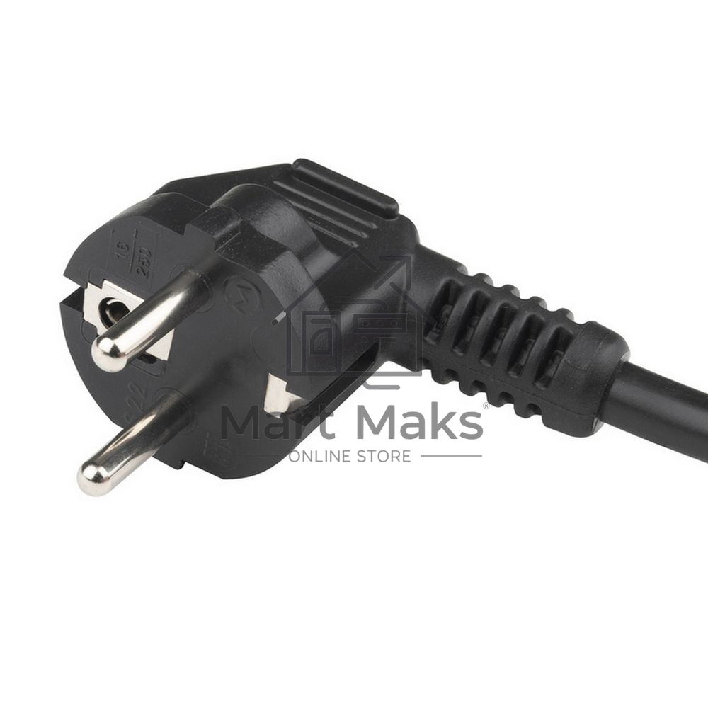 Кабель питания Hyperline PWC-IEC19-SHM-5.0-BK (Shucko+C19) (3x1.5), 5м