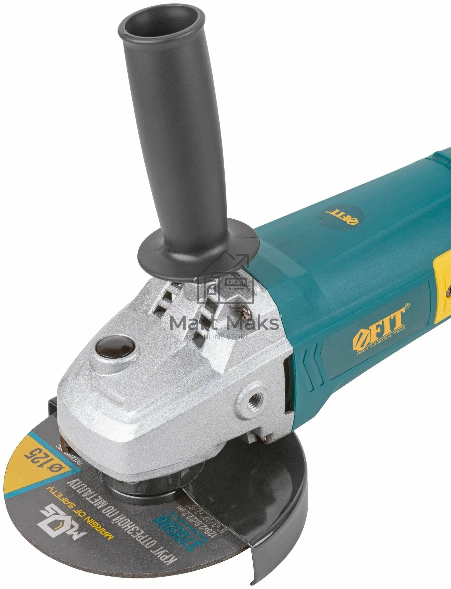 Углошлифовальная машина FIT AG-125/1100, 1100 Вт, 3000-11000 об/мин, КлК 125 мм, 2,3 кг, длинная, армир.ротор, б/с щеток, коробка