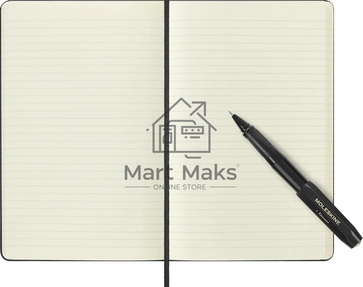 Набор Moleskine блокнот/ручка блокнот: Classic Large линейка черный