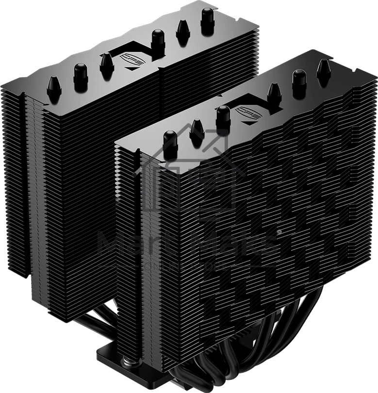 Кулер для процессора/CPU Cooler PCCooler RT620 ARGB BK (250W, 4-pin PWM, 157мм, Al/Cu, 6x6мм, 2x120мм, 73.32CFM, 34.9dBA, 2200RPM, S: 1851/1700/1200/115X, AM5/AM4, черный)