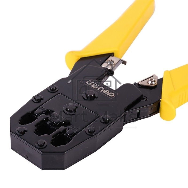 Обжимные клещи Deli DL2468 4P,6P,8P Размер: 200 мм. Спецификация обжима: 4P, 6P, 8P. Холоднокатаный стальной лист с черной отделкой ручка из ПВХ. Многофункциональность: резка проволоки, зачистка.