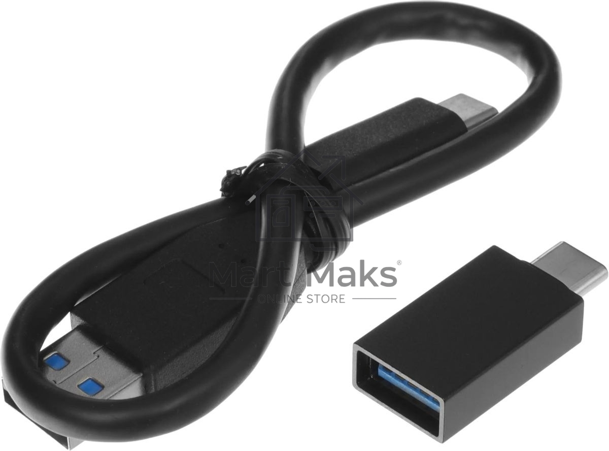 Внешний SSD Kingston XS1000, 2TB, USB 3.2 Gen 2 Type-C, R/W 1050/1000, черный