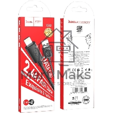 Кабель Hoco X88 Gratified USB (m)-Lightning (m) 1м черный коробка