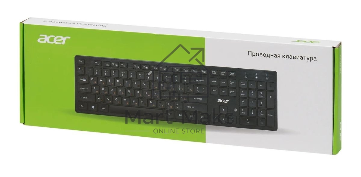 Клавиатура Acer OKW122 проводная, USB, черный