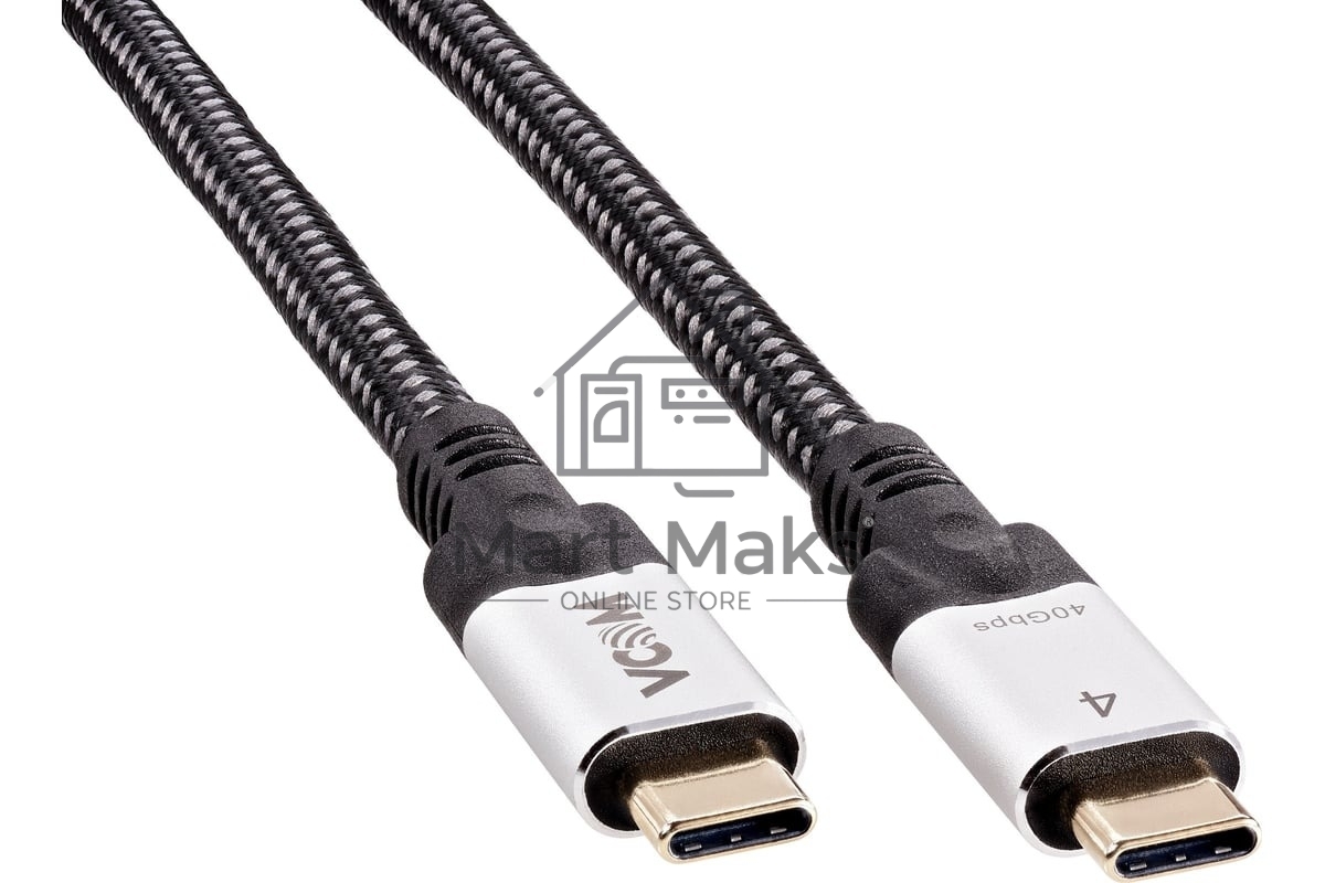 Кабель VCOM USB4 TypeC(M)--TypeC(M), 5K 60Hz, 8K 30Hz 40GBps, PD 240W, 2м CU560-2M