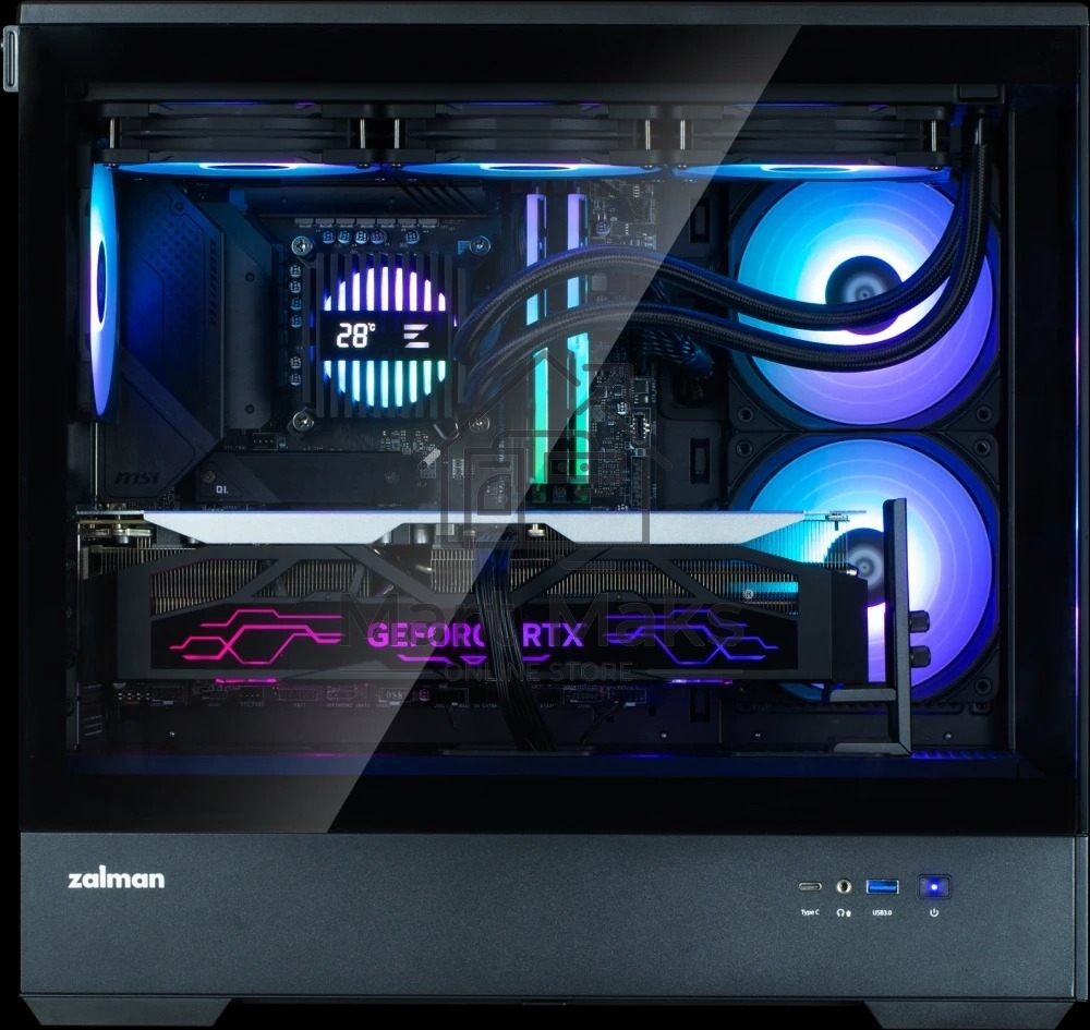 Компьютерный корпус ZALMAN P30 V2, MATX, BLACK, WINDOW, 2x3.5