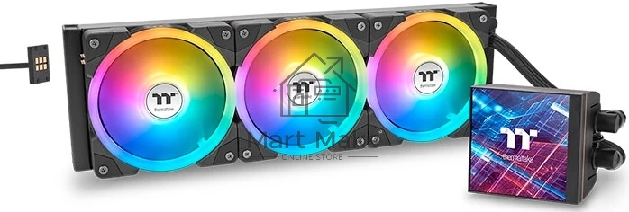 Система жидкостного охлаждения Thermaltake MAGFloe 420 Ultra ARGB Soc-AM5/AM4/1200/1700/1851 черный 4-pin 34.5dB Al+Cu LCD Ret (CL-W451-PL14SW-A)