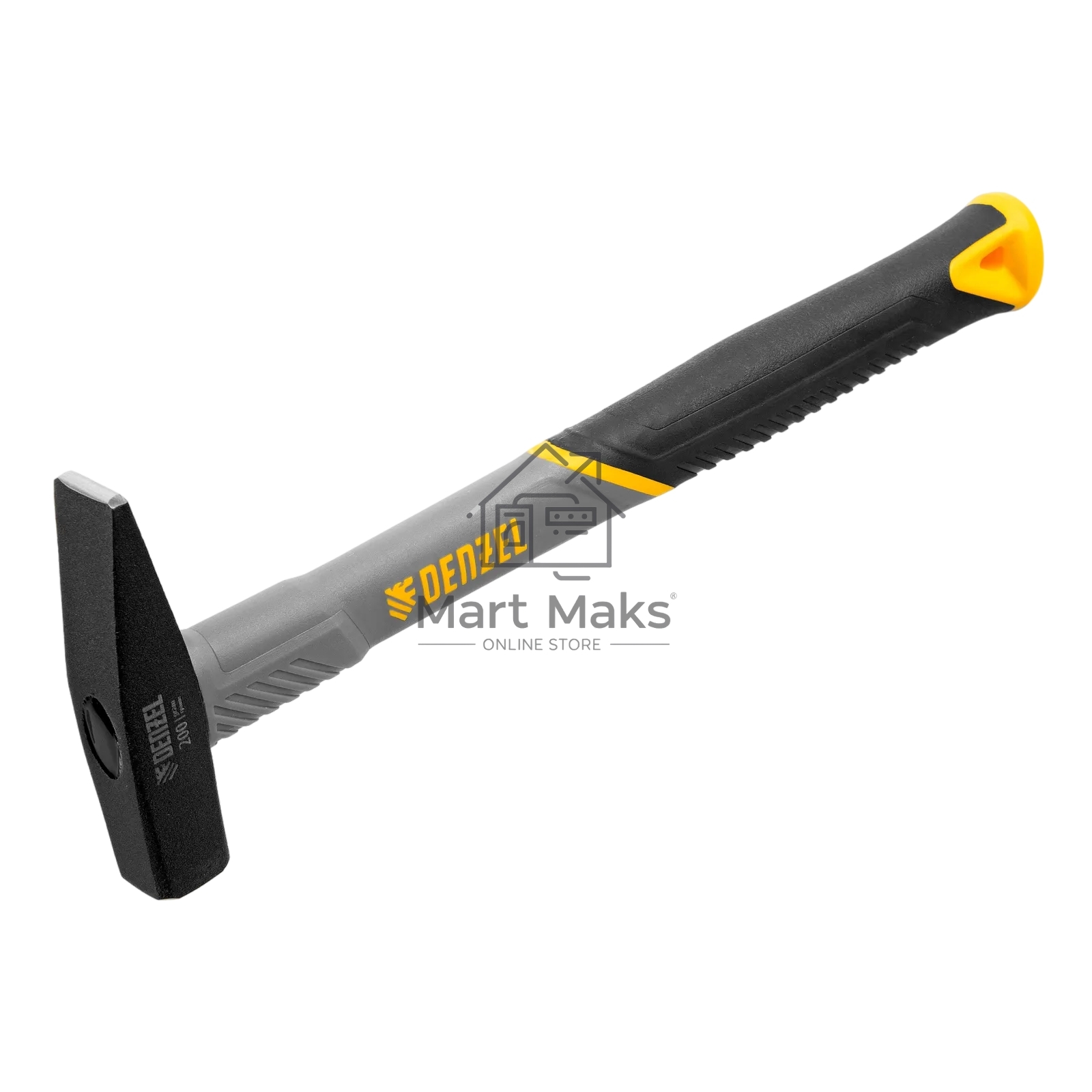 Молоток слесарный Denzel 200 г, кованый, фибергласовая рукоятка c TPR покрытием