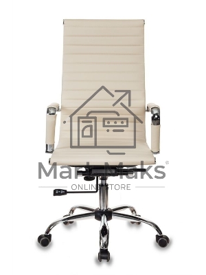 Кресло руководителя Бюрократ CH-883/IVORY слоновая кость, искусственная кожа, крестовина хром (упаковка из 2х шт)