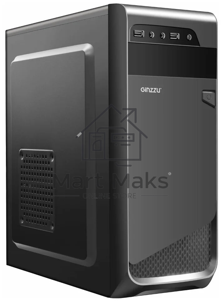 Компьютерный корпус Ginzzu A180 2*USB 2.0,AU w/o PSU