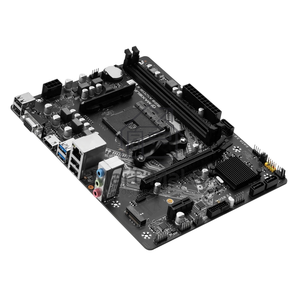 Материнская плата Maxsun Challenger A520M-K, AM4, AMD A520, 2xDDR4, 3xSATA, 1xM.2, 1xPCIe 3.0 x16, 1xPCIe 3.0 x1, 1xHDMI, 1xVGA, 1x 1Gb LAN, 2xUSB-A 3.2 Gen 1, 4xUSB-A 2.0, 3x3.5 мм, 5.1, M-ATX