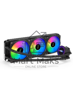 Система водяного охлаждения ExeGate BlackWater-360.PWM.RGb черный, 120 мм, алюминий/медь, 2000 об/мин, 37 дБ, 4 pin, 280 Вт