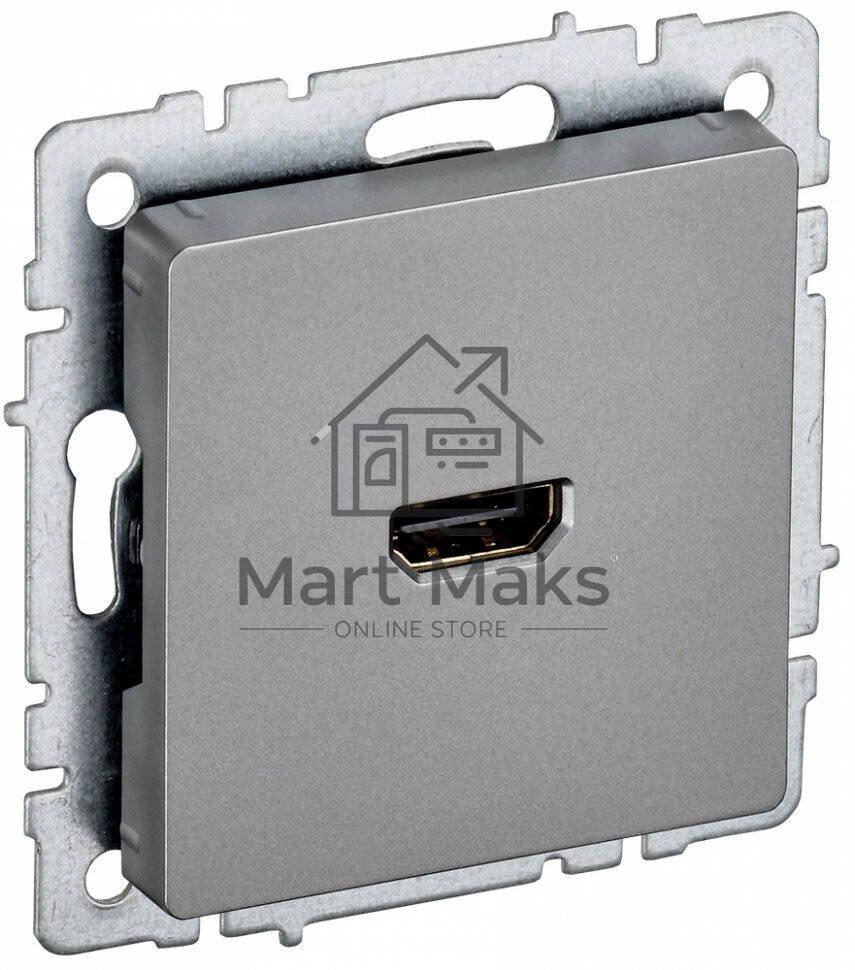 Розетка HDMI IEK BRITE РHDMI-0-БрС сталь