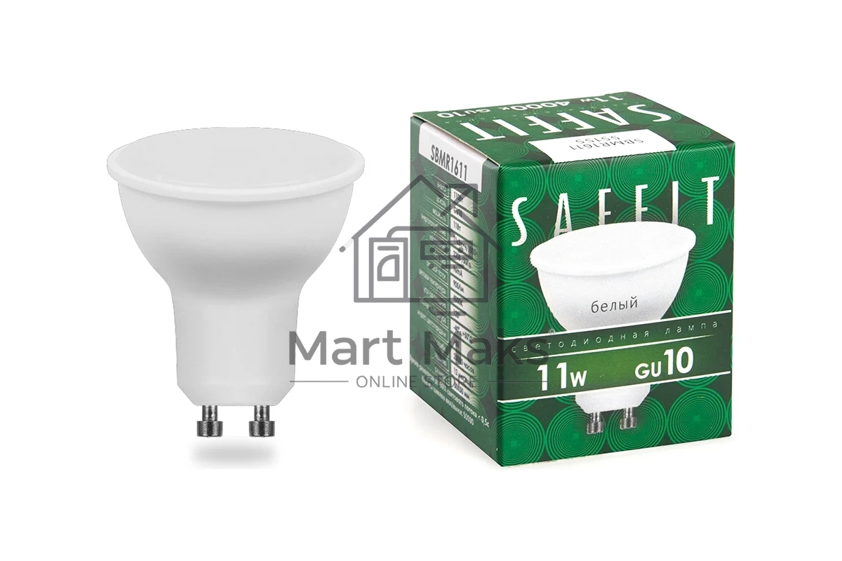 Лампа светодиодная SAFFIT SBMR1611 (55155) 11 вт 230в GU10 белый