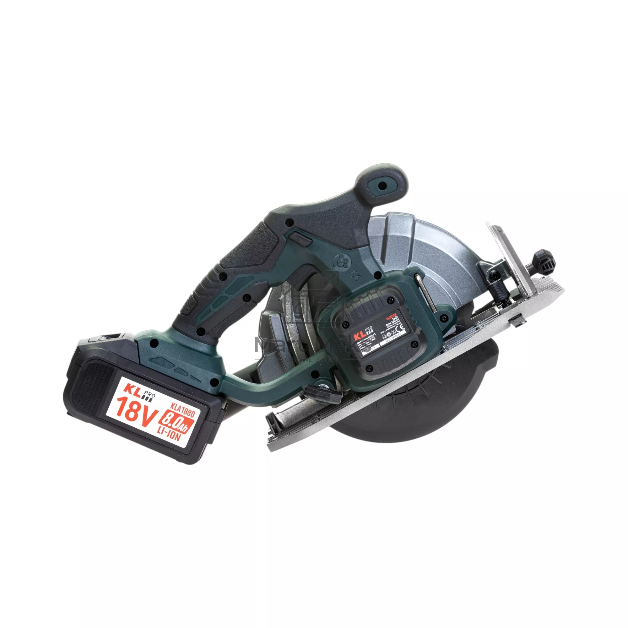 Профессиональная пила циркулярная бесщеточная KLPRO KLDAT18B-80 (18 В / 8,0 А·ч, 3650 об/мин, 165мм)