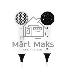 Фен Puff 1201B белый, 1200 Вт, с доп. розеткой