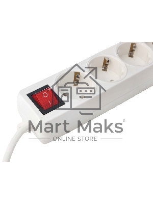 Удлинитель Гарнизон EL-NB-G5-W-3 5р 10А 3м с выключателем и заземлением, белый
