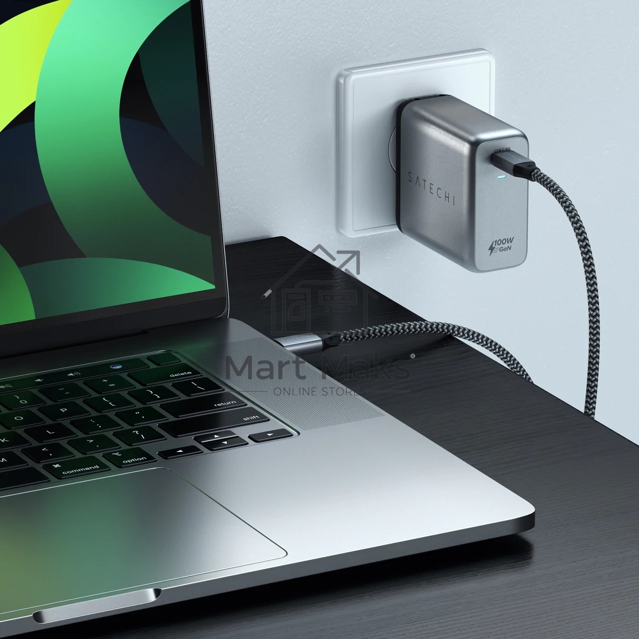 Сетевое зарядное устройство Satechi ST-UC100WSM-EU Charger 100W с технологией GaN Power, серый космос