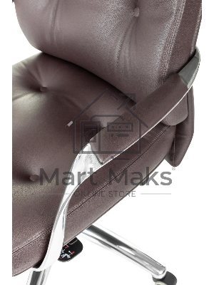 Кресло руководителя Бюрократ _DAO/BROWN коричневый, кожа, крестовина алюминий