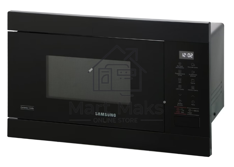 Микроволновая печь встраиваемая Samsung MG22M8054AK/BW черный, 22 л, 850 Вт, переключатели - сенсор