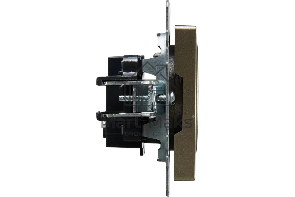 Розетка 1-местная IEK BRITE РС10-1-0-БрШ (BR-R10-10-K37) 10А, без заземления, без защитных шторок, шампань