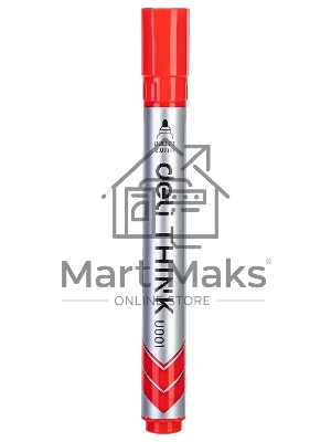 Маркер для досок Deli EU00140 Think, круглый пишущий наконечник, 2мм, красный