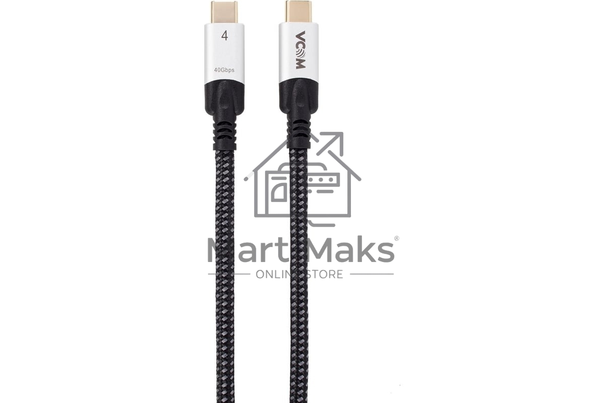 Кабель VCOM USB4 TypeC(M)--TypeC(M), 5K 60Hz, 8K 30Hz 40GBps, PD 240W, 2м CU560-2M