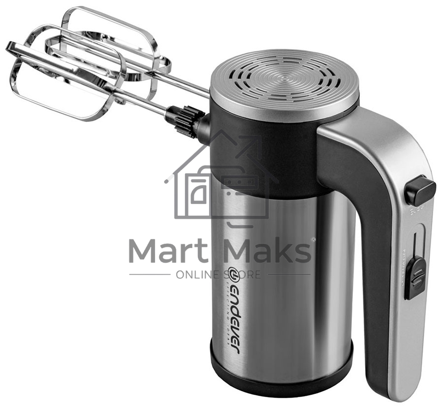 Миксер Endever Sigma-12 c чашей, черный/стальной, 800 Вт, 2 вида насадок, 5 скоростей