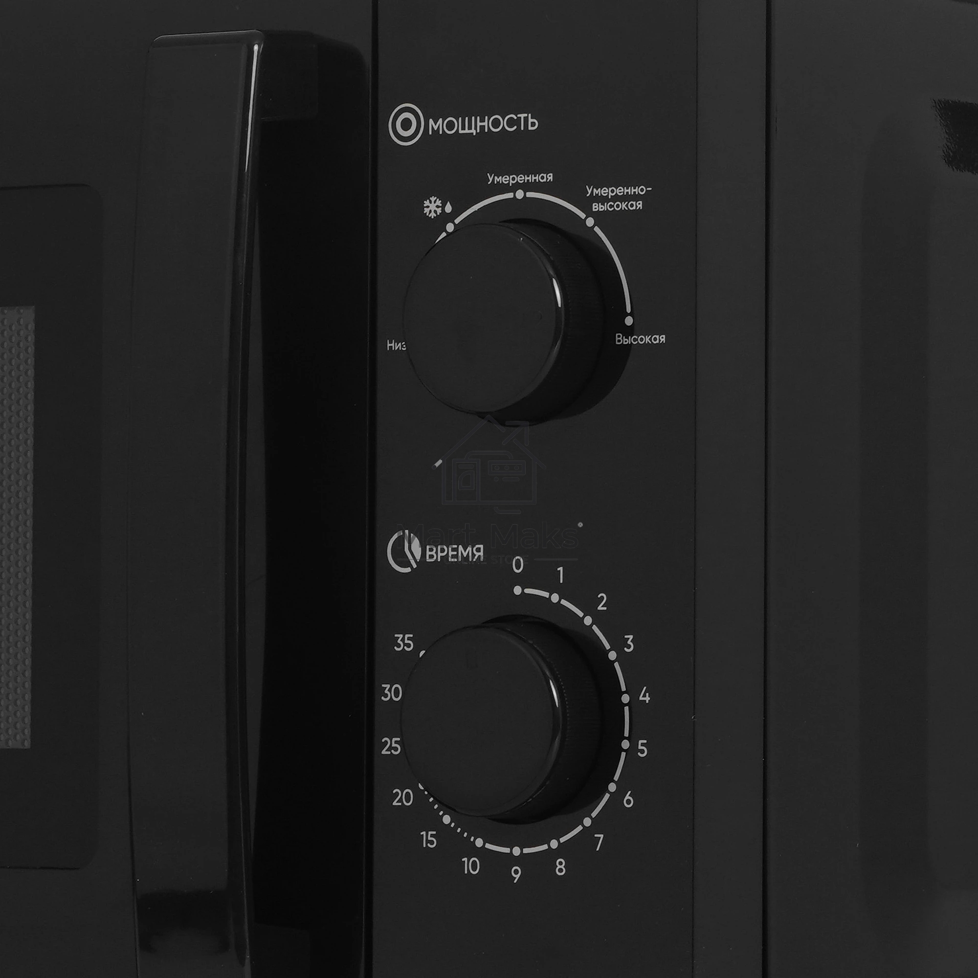 Микроволновая печь ECON ECO-2040M черный, 20 л, 700 Вт, переключатели - поворотный механизм