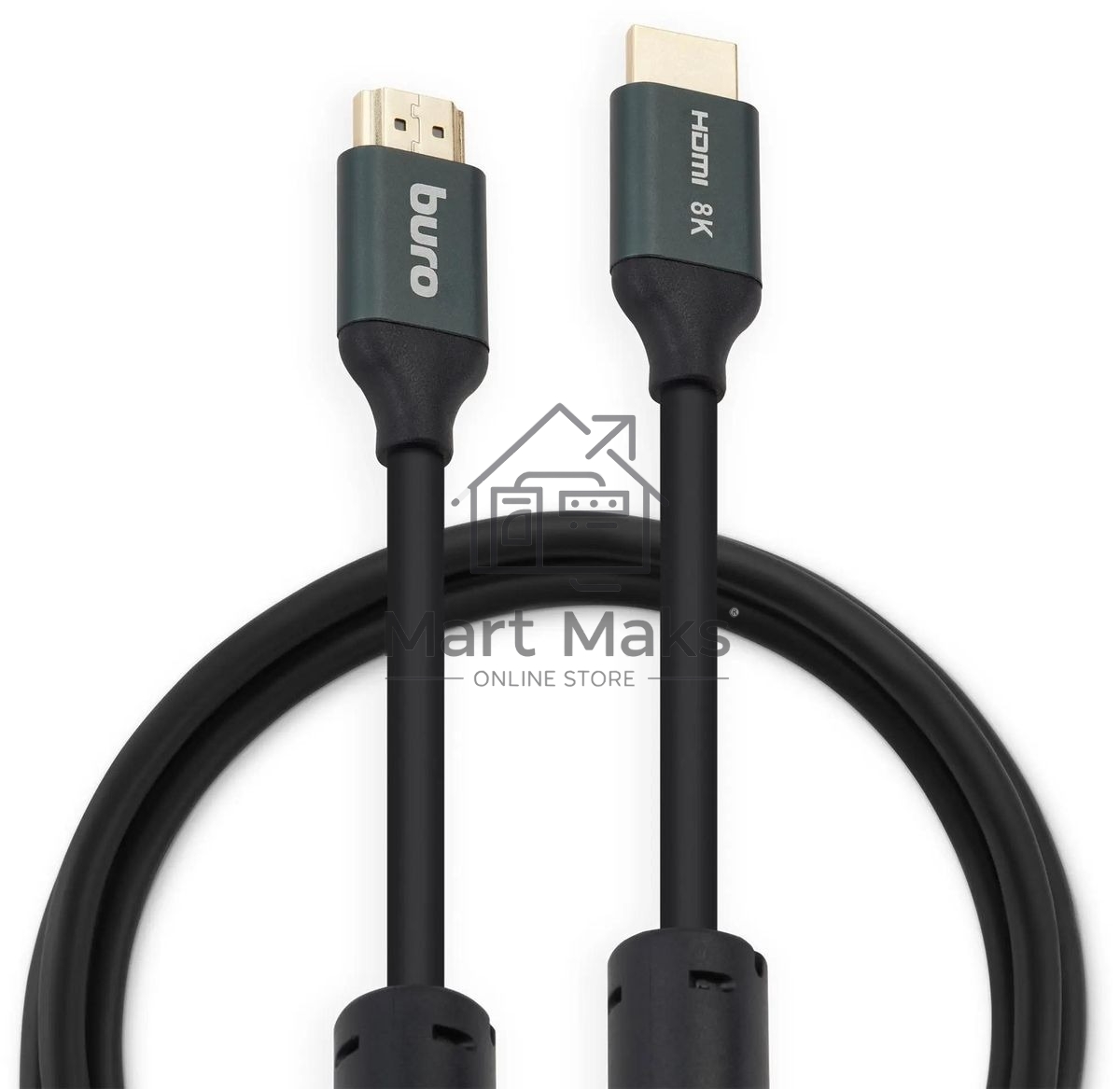 Кабель аудио-видео Buro HDMI (m)/HDMI (m) 1м. феррит.кольца Позолоченные контакты черный (BHP-HDMI-2.1-1G)