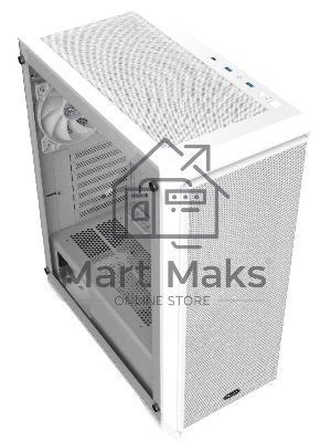 Корпус без блока питания Raijintek ARCADIA 41, Midi-Tower, TG, 1x120мм, 2xUSB-A 3.0 + 1xUSB-C, ATX, mATX, mITX White