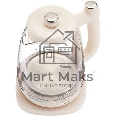 Чайник электрический Vitek VT-WK1072 1.7л. 1800Вт слоновая кость корпус: стекло