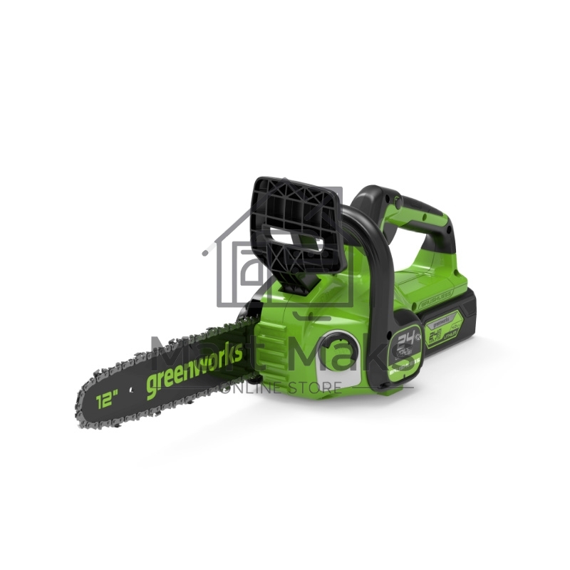 Цепная пила аккумуляторная GreenWorks GD24CS30K4, 24V, 30см, бесщеточная, c АКБ 4 Ач и ЗУ (2007007UB)