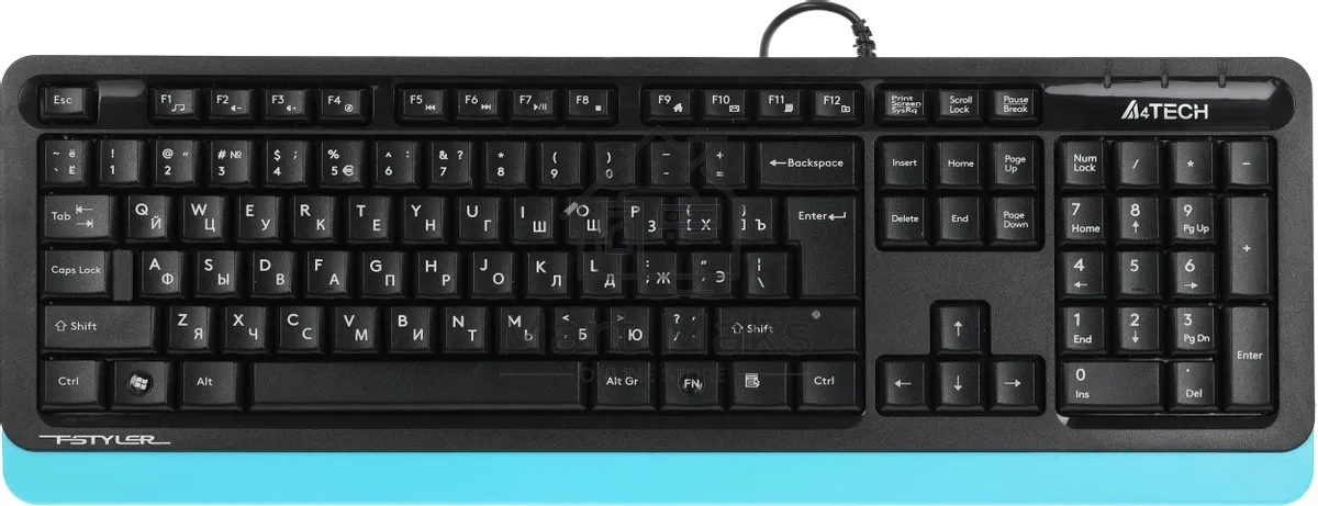 Клавиатура A4Tech Fstyler FK10 проводная, USB, черный/синий