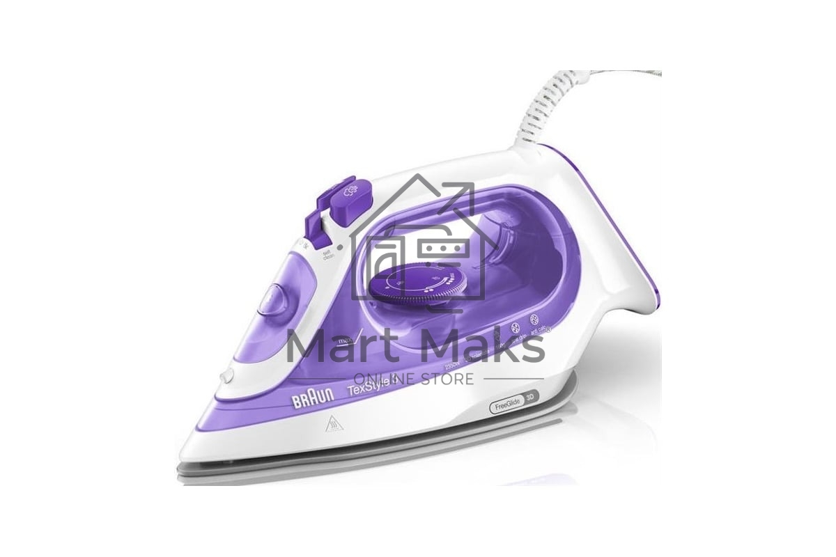 Утюг Braun SI3042VI фиолетовый/белый, 2350 Вт, 45 г/мин, 160 г/мин, 270 мл