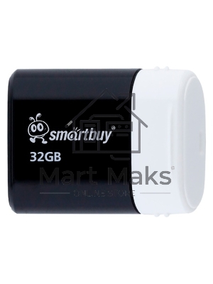 Флешка USB Smartbuy LARA Black (SB32GbLARA-K), 32Gb, USB 2.0, R/W 15/5, черный/белый