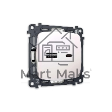 Комплект механизма розетки OMEGA Жемчуг 2USB A+C 20W (быстрая зарядка) QUANT (OP2110, VM177) MO211010