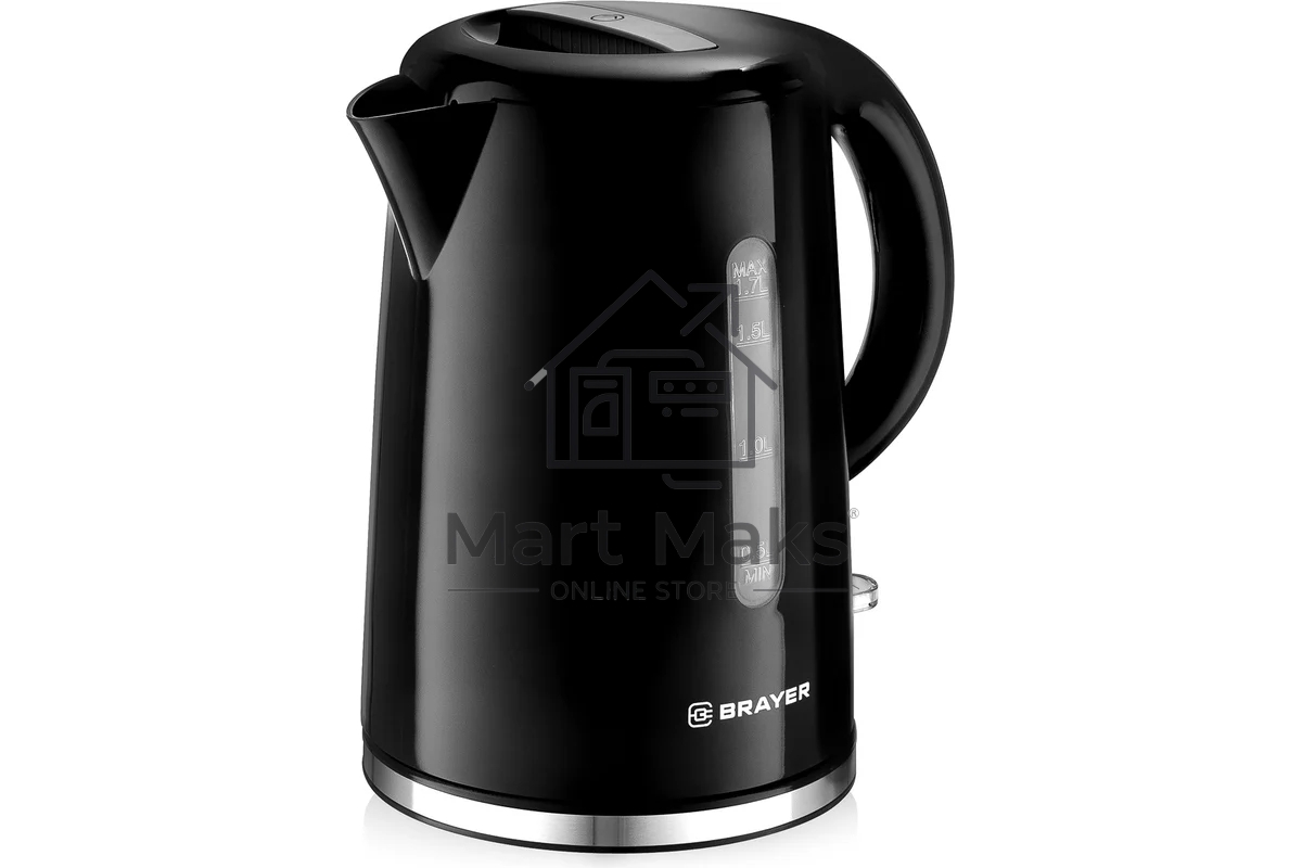 Чайник электрический BRAYER BR1032,2200 Вт, 1,7 л, пласт.корп,шкала,автооткл.при.закип,подсвет