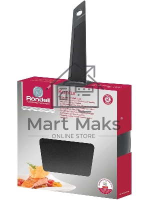 Сковорода Rondell Kontur RDA-1486, 24 см, с крышкой, графитовый
