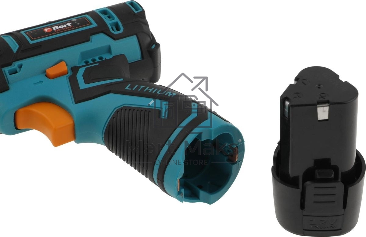 Дрель-шуруповерт Bort BAB-12x2Li-FD, Аккумуляторная, 12В, 2 АКБ