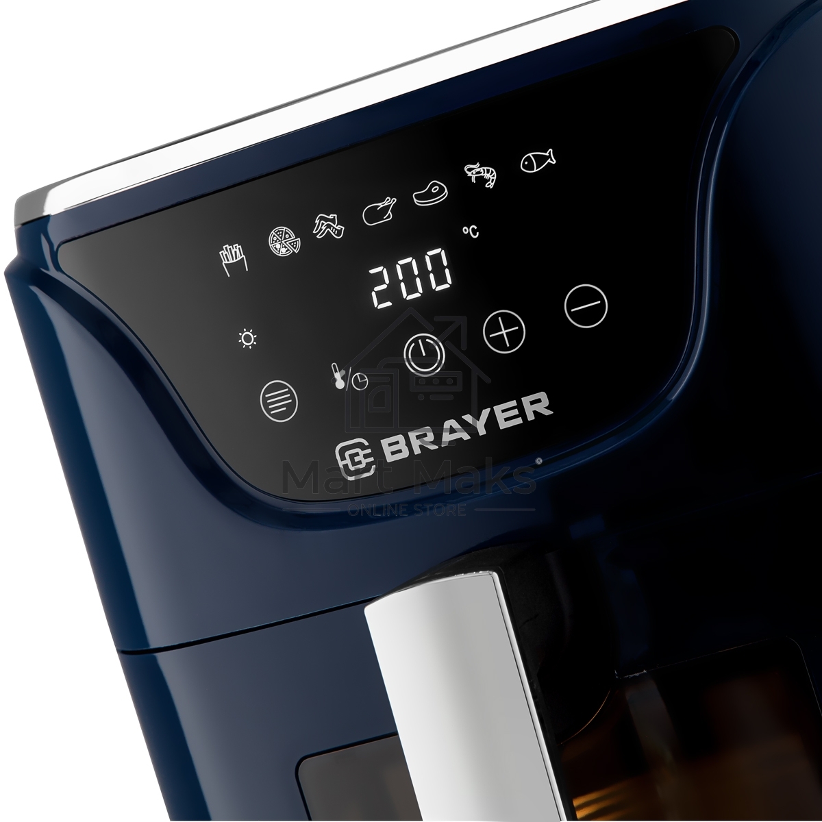 Аэрогриль BRAYER BR2036 синий, 1500 Вт, 5 л, упр. - сенсор, программ - 7