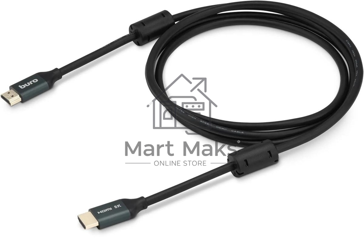 Кабель аудио-видео Buro HDMI (m)/HDMI (m) 1м. феррит.кольца Позолоченные контакты черный (BHP-HDMI-2.1-1G)