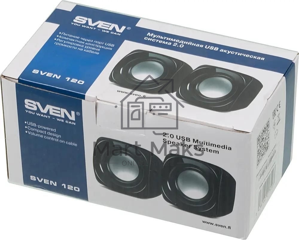 Акустическая система SVEN 120 2.0 черный 5Вт