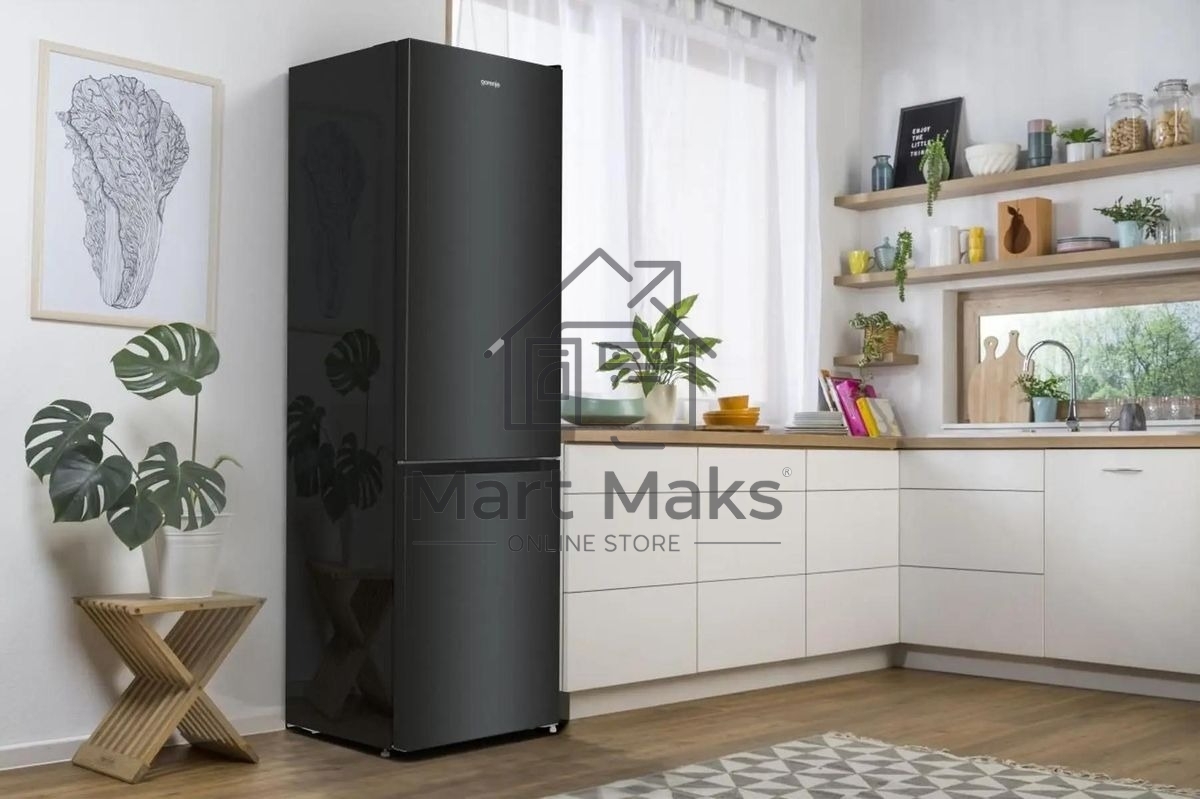 Холодильник Gorenje NRK6202EBXL4 черный матовый двухкамерный 235/96л морозилка снизу, No Frost