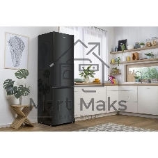 Холодильник Gorenje NRK6202EBXL4 черный матовый двухкамерный 235/96л морозилка снизу, No Frost