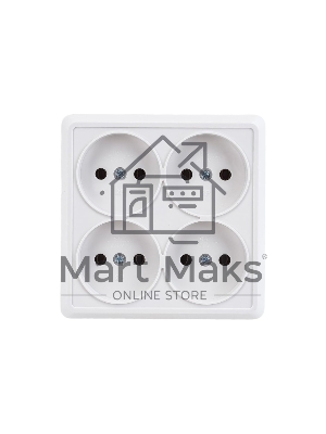 Розетка 4-м ОП Октава 10А IP20 без заземл. белый ИЭК ERO40-K01-10-DC