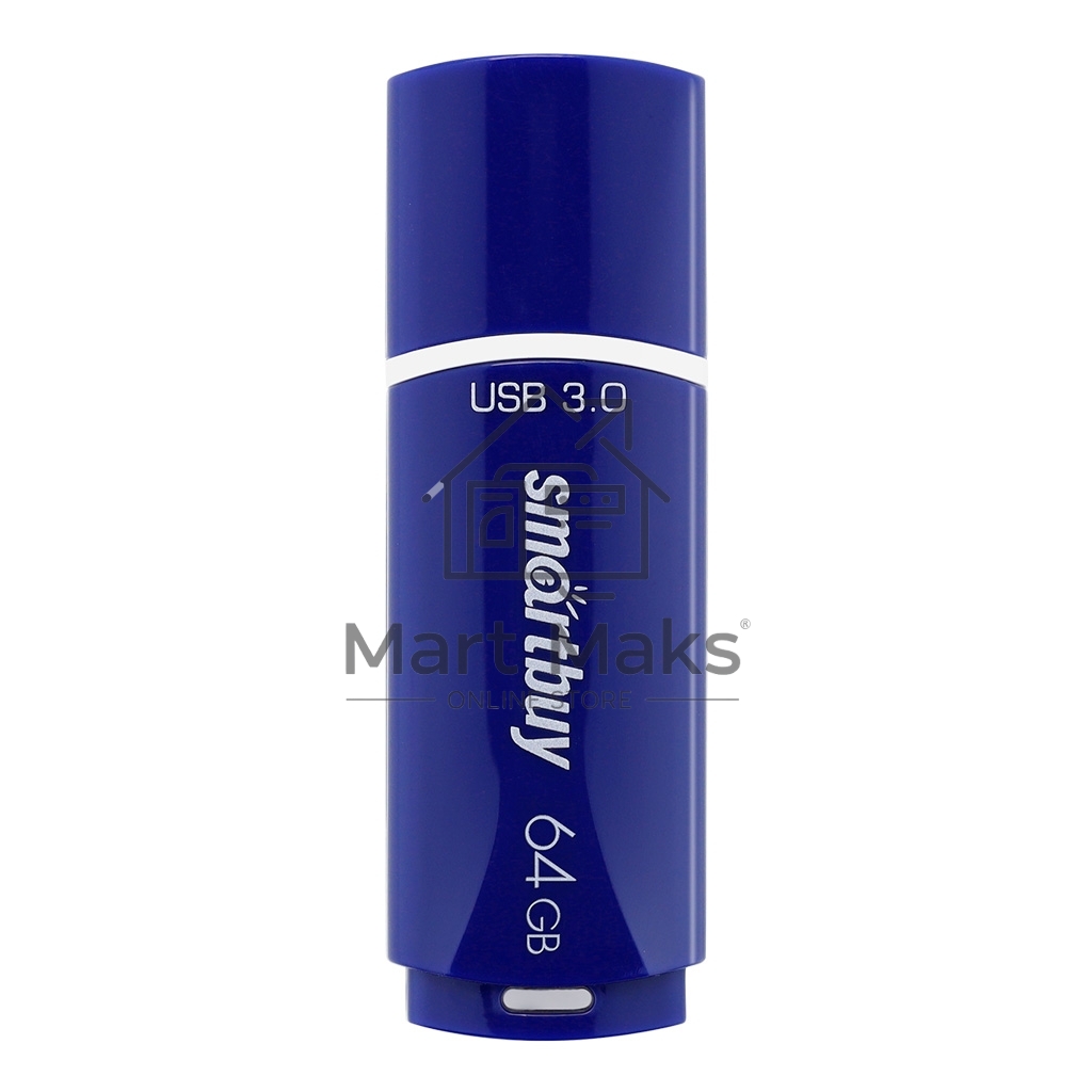 Флешка USB R/W R/W SmartBuy CROWN BLUE (SB64GBCRW-Bl), 64Gb, USB 3.0, R/W 75/25, синий