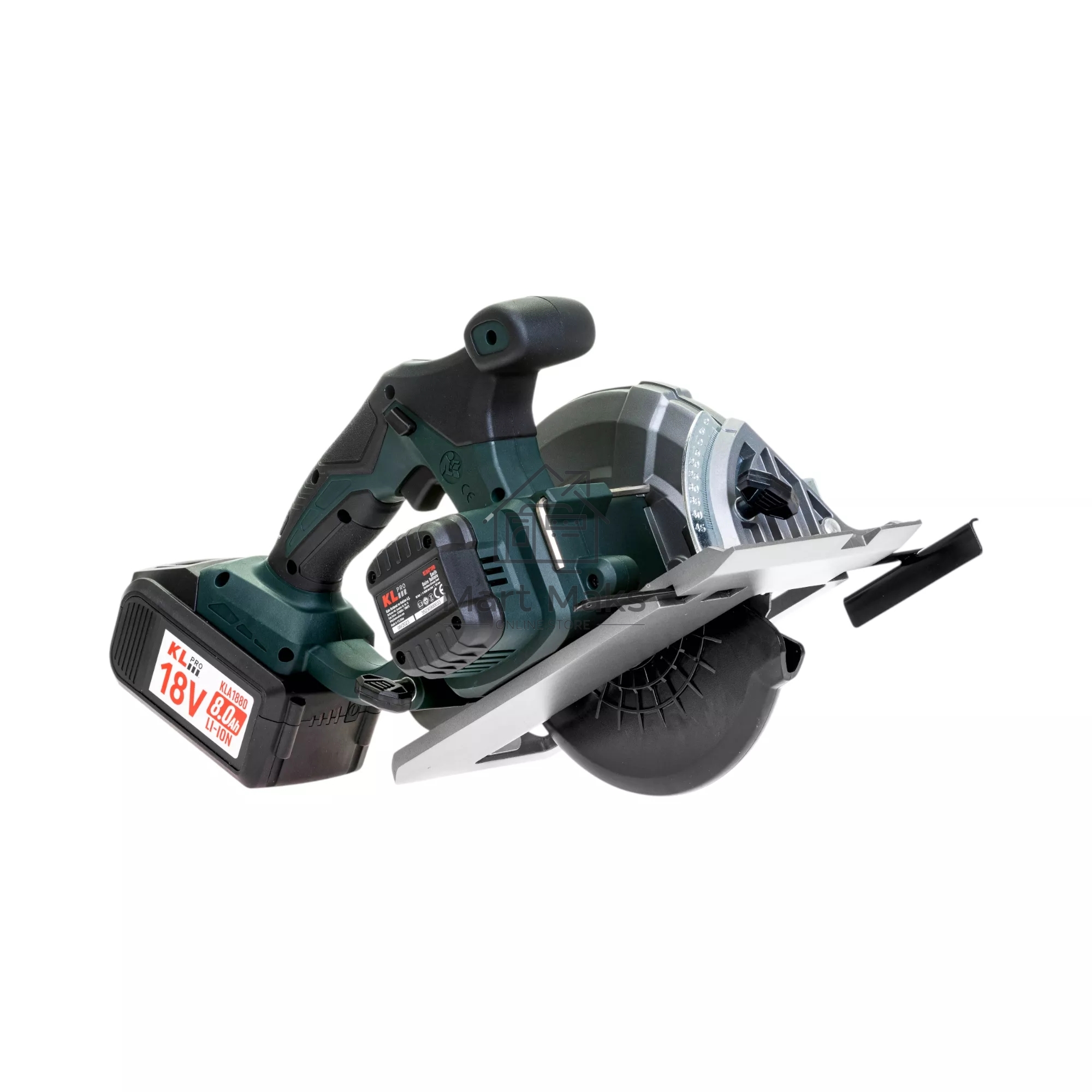 Профессиональная пила циркулярная бесщеточная KLPRO KLDAT18B-80 (18 В / 8,0 А·ч, 3650 об/мин, 165мм)