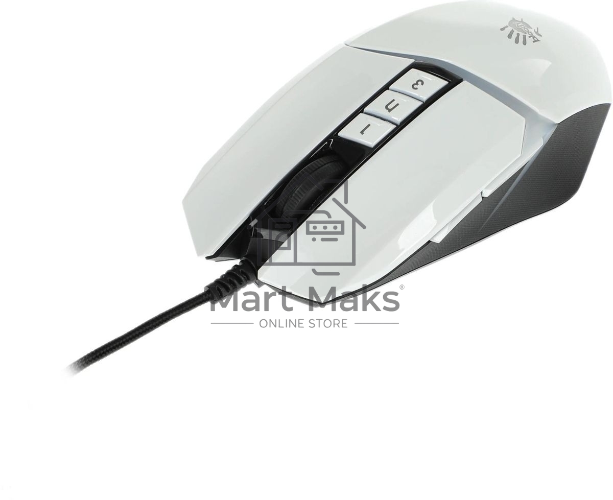Мышь проводная A4Tech Bloody W60 Max белый, 10000 dpi, USB, кнопки - 10