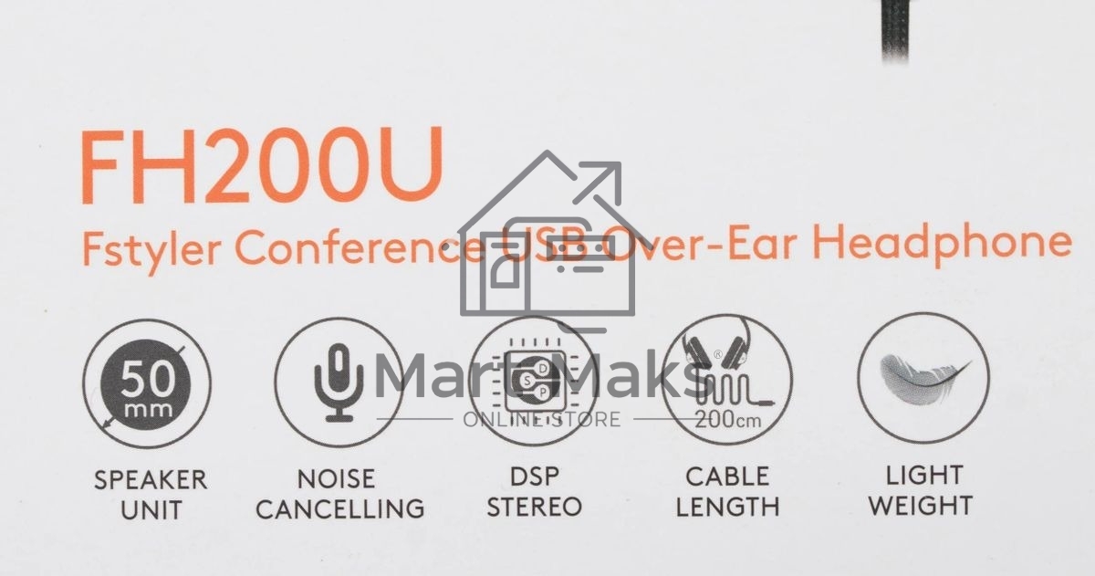 Гарнитура проводная с микрофоном A4Tech Fstyler FH200U серый/синий 2м накладные USB оголовье (FH200U BLUE)